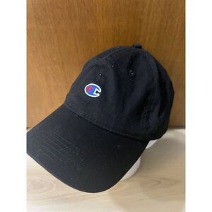 Champion Baseball Cap Mens Black OS‎ Adjustable Curved Brim Embroidered Logo